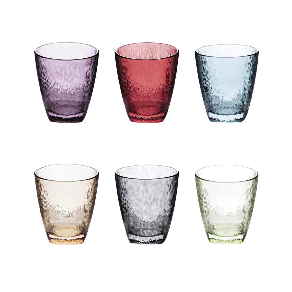 Set 6 bicchieri acqua 330 ml in vetro multicolore Color Promozione Set 6 bicchieri acqua 330 ml in vetro multicolore Color Promozione