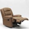 Poltrona a Dondolo Relax Reclinabile con Poggiapiedi in Tessuto Design Sofia