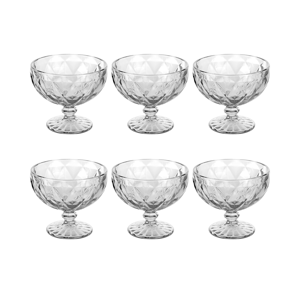 Set 6 coppe gelato 400ml in vetro trasparente Elizabeth Promozione