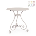 Tavolo da esterno rotondo 70cm a 3 gambe shabby chic Etienne Promozione