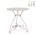 Tavolo da esterno rotondo 70cm a 3 gambe shabby chic Etienne Promozione