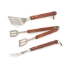 Set 3 utensili per barbecue in acciaio inox e legno Firao Promozione