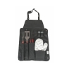 Set 6 utensili per barbecue in acciaio inox con guanto e grembiule Lomar Promozione