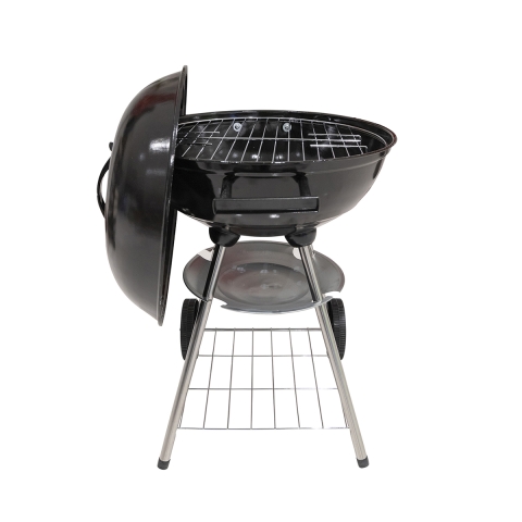 Barbecue a carbonella BBQ rotondo in acciaio con coperchio e ruote Torka Promozione