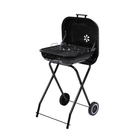 Barbecue a carbonella bbq con ruote e coperchio 49x83x47cm Toska Promozione