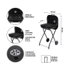 Barbecue a carbonella bbq con ruote e coperchio 49x83x47cm Toska Modello