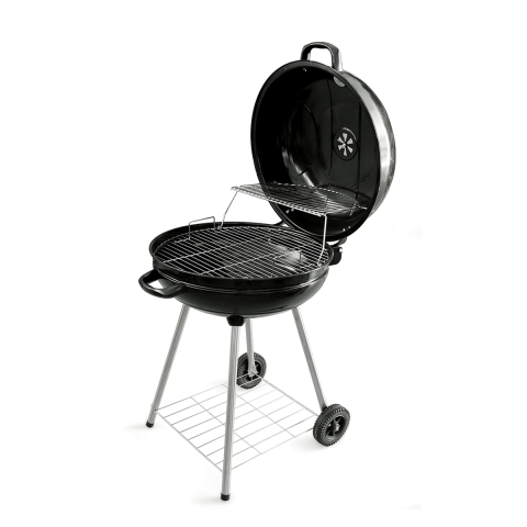 Barbecue a carbonella bbq rotondo Ø57x90cm con ruote e coperchio Seara Promozione
