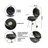 Barbecue a carbonella bbq rotondo Ø57x90cm con ruote e coperchio Seara Misure