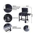 Barbecue a carbonella con coperchio griglia regolabile e ruote Grilla Acquisto