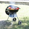 Barbecue a carbonella BBQ rotondo in acciaio con coperchio e ruote Torka Vendita
