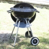Barbecue a carbonella BBQ rotondo in acciaio con coperchio e ruote Torka Saldi