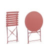 Set tavolo da esterno rotondo 2 sedie da giardino pieghevoli Bistrot 