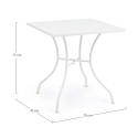 Tavolo da esterno quadrato in acciaio 70x70x71cm Bizzotto Kelsie Caratteristiche