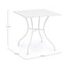 Tavolo da esterno quadrato in acciaio 70x70x71cm Bizzotto Kelsie Caratteristiche