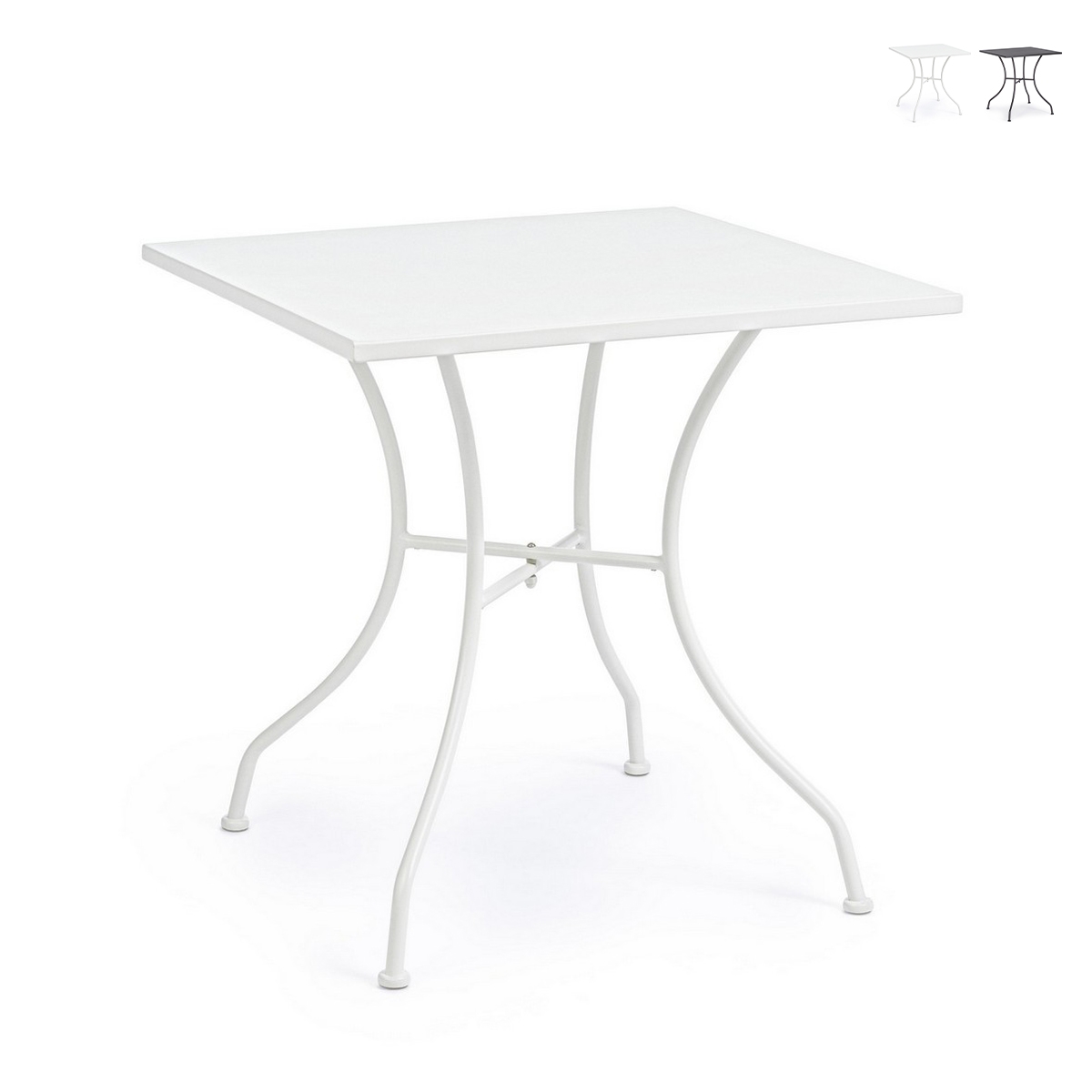 Tavolo da esterno quadrato in acciaio 70x70x71cm Bizzotto Kelsie