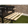 Barbecue a carbonella con griglie altezza regolabile e ruote Braska Stock