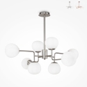 Lampada soggiorno moderna a sospensione 8 sfere vetro bianco Erich Maytoni Vendita