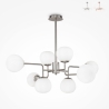 Lampada soggiorno moderna a sospensione 8 sfere vetro bianco Erich Maytoni Vendita