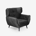 Poltrona relax salotto design moderno in velluto capitonné Lunna Offerta