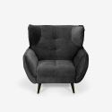 Poltrona relax salotto design moderno in velluto capitonné Lunna Vendita