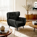 Poltrona relax salotto design moderno in velluto capitonné Lunna Promozione