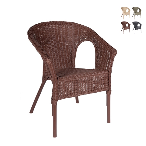 Sedia poltrona da esterno giardino in rattan intrecciato Bizzotto Alliss Promozione