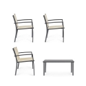 Salotto da giardino 2 sedie divano tavolino beige Bizzotto Florida Offerta