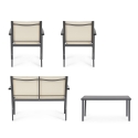 Salotto da giardino 2 sedie divano tavolino beige Bizzotto Florida Saldi