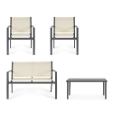 Salotto da giardino 2 sedie divano tavolino beige Bizzotto Florida Sconti