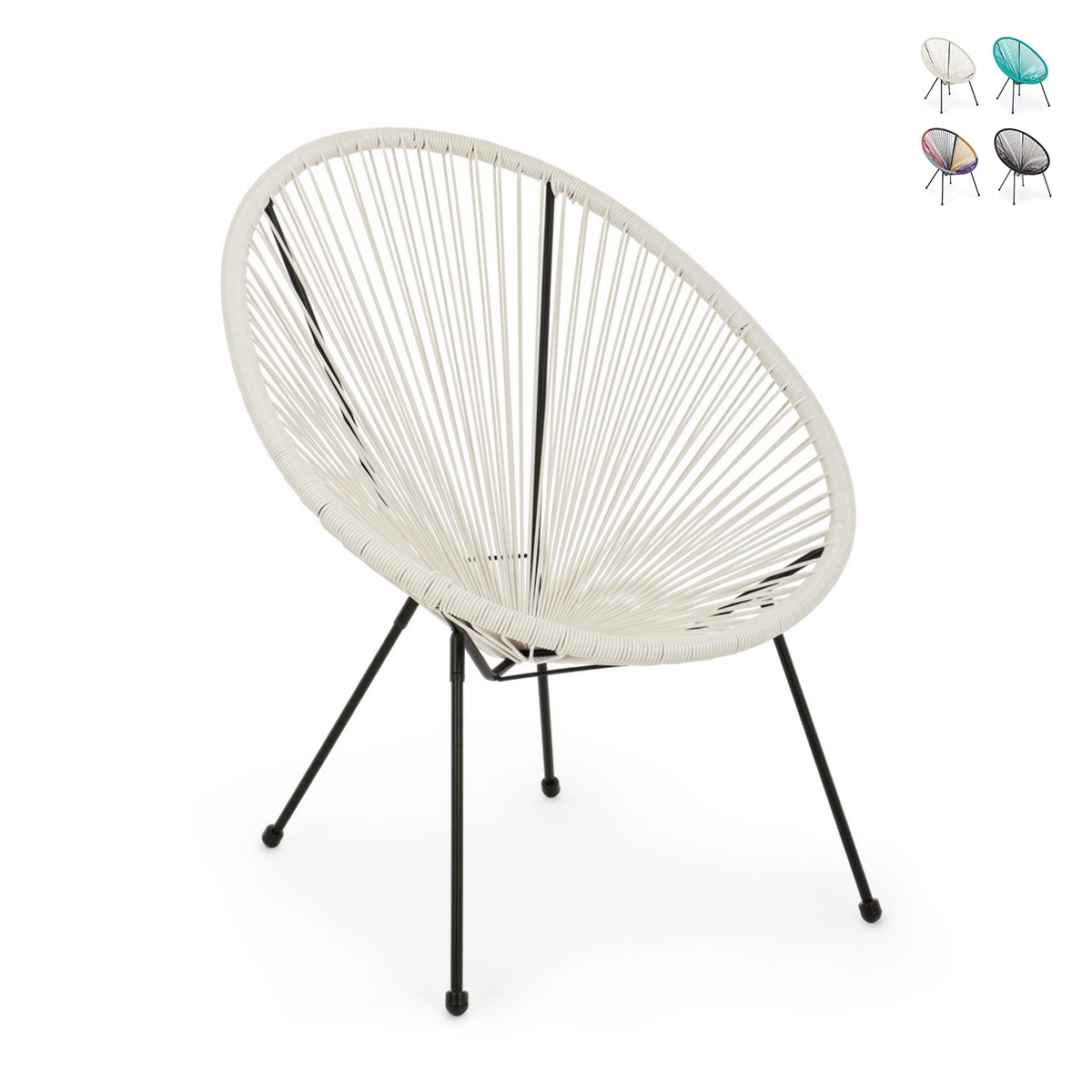 Poltrona da esterno in corda design a spaghetti Bizzotto Parker Promozione Poltrona da esterno in corda design a spaghetti Bizzotto Parker Promozione