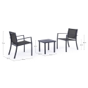 Salotto da giardino 2 sedie moderne con tavolino 45x45cm Bizzotto Auri 