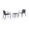 Salotto da giardino 2 sedie moderne con tavolino 45x45cm Bizzotto Auri 