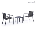 Salotto da giardino 2 sedie moderne con tavolino 45x45cm Bizzotto Auri Promozione