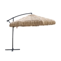 Ombrellone da giardino 3m a braccio laterale effetto rafia Kiso Plus Promozione