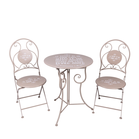 Set tavolo da esterno 2 sedie pieghevoli Le Regole di un Buon Caffè Promozione