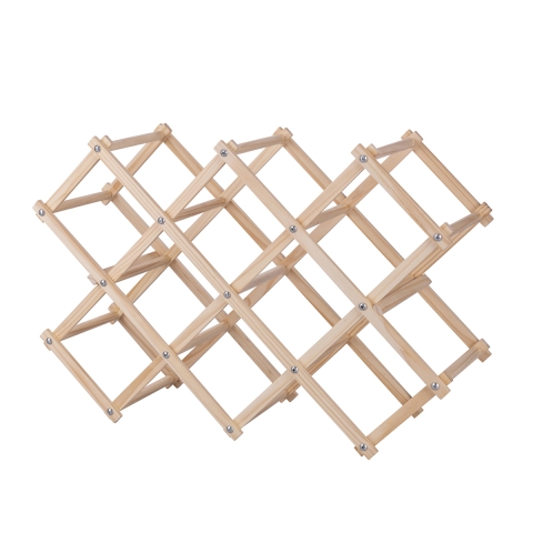 Portabottiglie pieghevole in legno di pino 53x17x38 Vintor Promozione