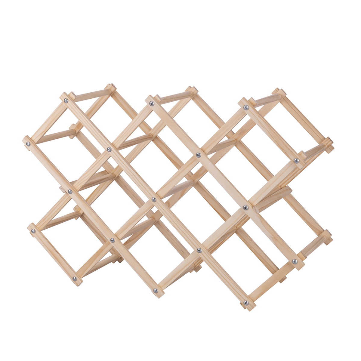 Portabottiglie pieghevole in legno di pino 53x17x38 Vintor