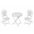 Set tavolo e 2 sedie da esterno in ferro bianco New Loire Breakfast Promozione
