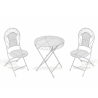 Set tavolo e 2 sedie da esterno in ferro bianco New Loire Breakfast Promozione