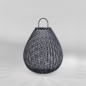 Lampada lanterna da giardino solare moderna in rattan nero Maytoni Plet Offerta