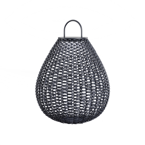 Lampada lanterna da giardino solare moderna in rattan nero Maytoni Plet Promozione