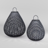 Lampada lanterna da giardino solare moderna in rattan nero Maytoni Plet Stock