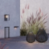 Lampada lanterna da giardino solare moderna in rattan nero Maytoni Plet Saldi