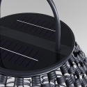 Lampada lanterna da giardino solare moderna in rattan nero Maytoni Plet Sconti
