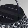 Lampada lanterna da giardino solare moderna in rattan nero Maytoni Plet Sconti