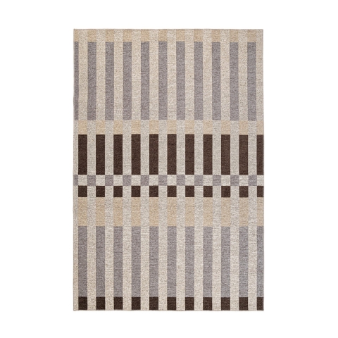 Tappeto per esterno interno in poliestere grigio marrone beige Hada Promozione