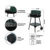 Barbecue a carbonella con ruote e griglia rotonda Ø 48cm regolabile Kivra Caratteristiche