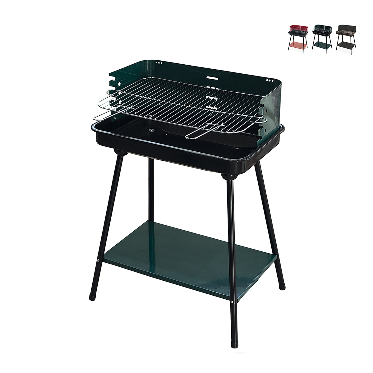 Barbecue a carbonella con griglia regolabile 58x38xh82cm Grilza