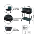 Barbecue a carbonella con griglia regolabile 58x38xh82cm Grilza Scelta