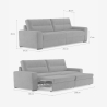 Divano letto 2 posti estraibile moderno 274x97cm Rali 